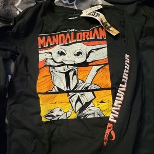 The Mandalorian black long sleeve tshirt, sleeve print NWT